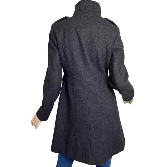 Esprit Coat Wool Blend Gray Double Breasted Button Front Size Small - Picture 5 of 16